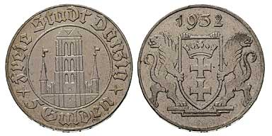 5 guldenów 1932 (Kościół Marii Panny.)