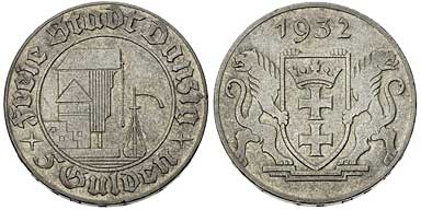 5 guldenów 1932 (Żuraw portowy.)