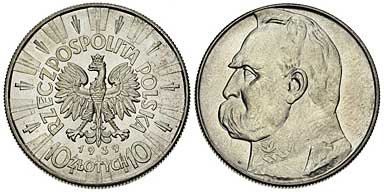 10 złotych 1939 (Józef Piłsudski.)