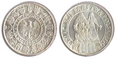 100 złotych 1966 (Mieszko i Dąbrówka.)