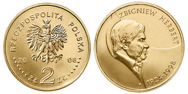 2 złote 2008 (Zbigniew Herbert.)