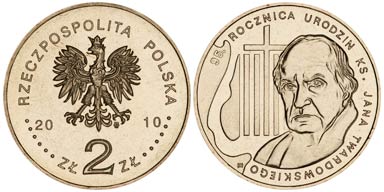 2 złote 2010 (Ksiądz Jan Twardowski.)