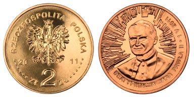 2 złote 2011 (Beatyfikacja Jana Pawła II – 2011.)